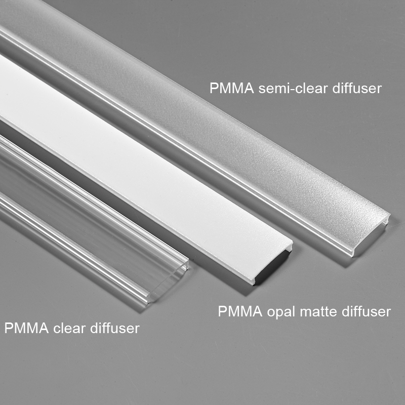 Light Diffuser Aluminum LED Profile For 12mm Flexible LED Strip Lights